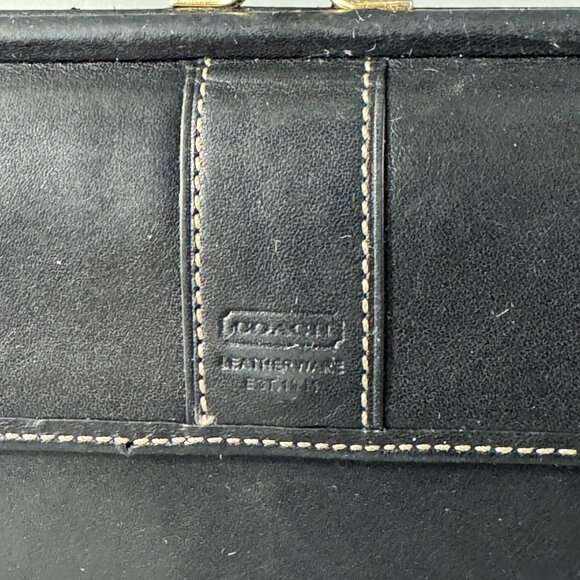 Vintage Coach Black Leather Long Wallet - Picture 4 of 15